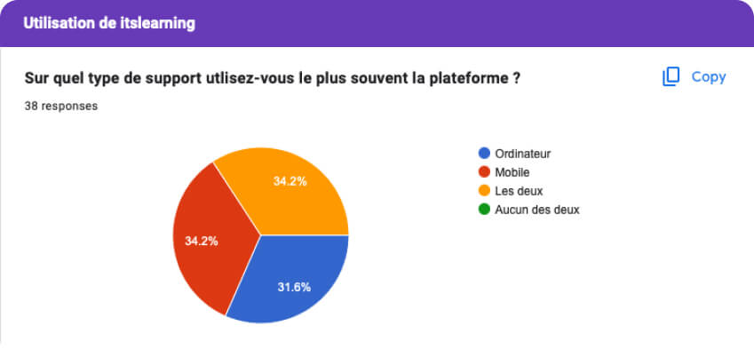 Capture d'écran du questionnaire